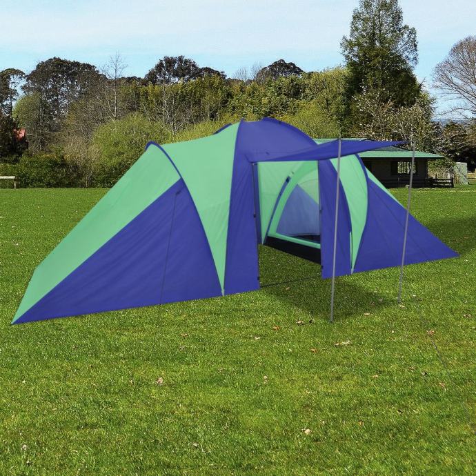 Šator za kampiranje za 6 osoba tamno plava/zelena - NOVO