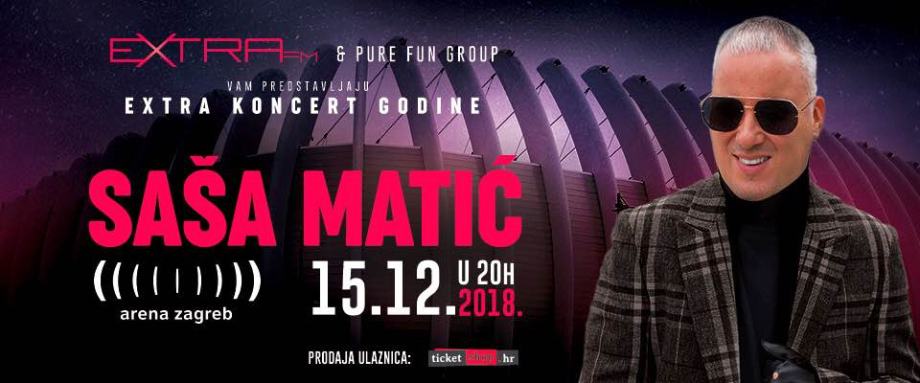 Extra koncert Saša Matić 15.12. 2 online karte za Fan pit