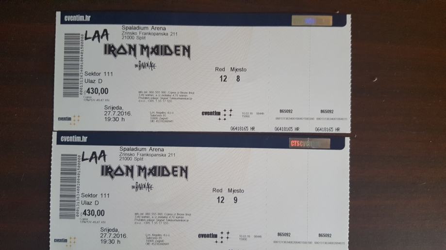 Iron Maiden VIP ulaznice