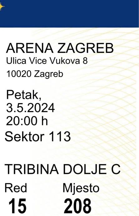 2 karte za koncert Dragane Mirković Arena Zagreb 03.05.2024