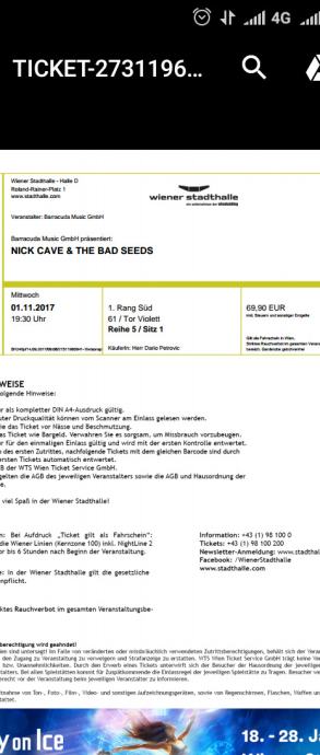 Nick Cave & The Bad Seeds, 1.11.2017., Beč, Stadthalle