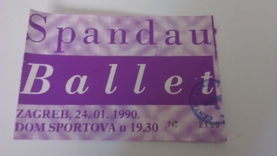 Spandau Ballet koncert ulaznica 1990 Zagreb