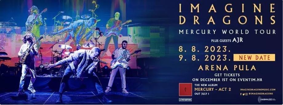 *VIP* Imagine Dragons 2 karte 9.8.2023 Pula