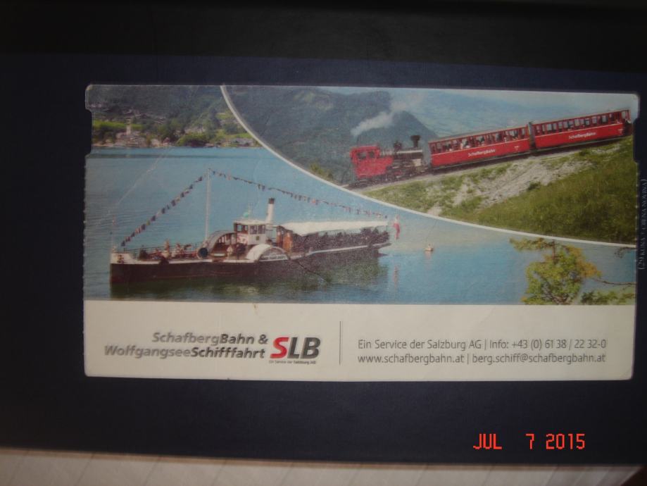 karta za vlak Salzkammergut Bahn