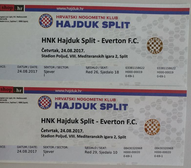 Ulaznice / Match tickets : r/hajduk