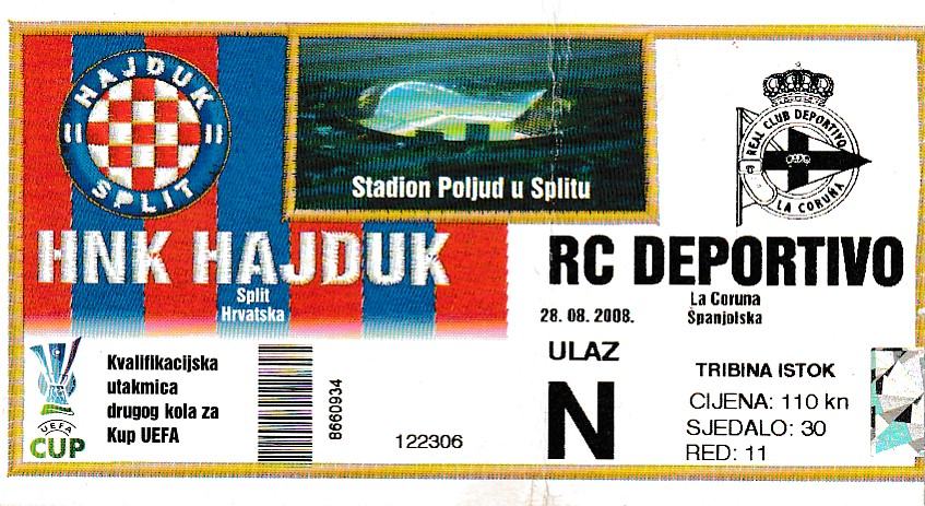 HNK HAJDUK-RC DEPORTIVO , 2008