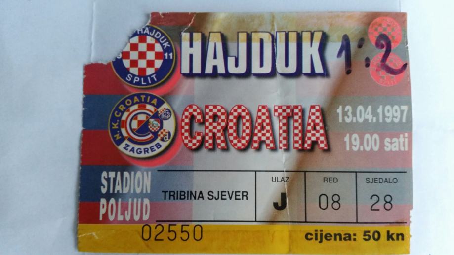 Ulaznica Hajduk-Croatia 96/97