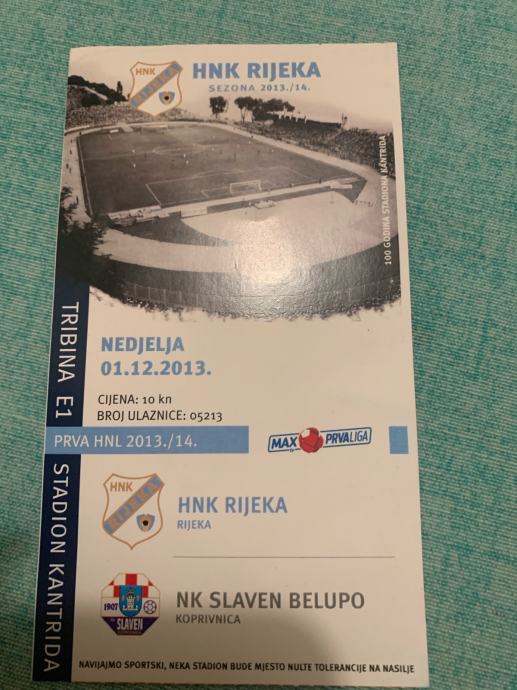 Ulaznica HNK Rijeka-NK Slaven Belupo