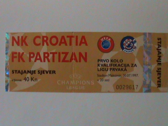 ULAZNICA NK CROATIA - FK PARTIZAN