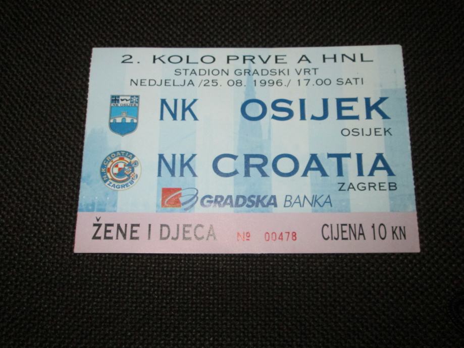 Ulaznica - NK Osijek - NK Croatia Zagreb