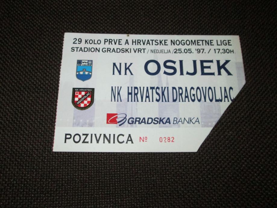 Ulaznica - NK Osijek - NK Hrvatski Dragovoljac