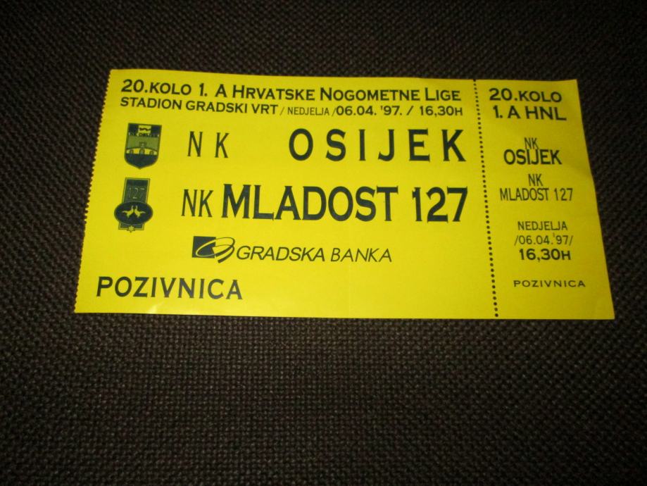 Ulaznica - NK Osijek - NK Mladost 127 - primjerak 2