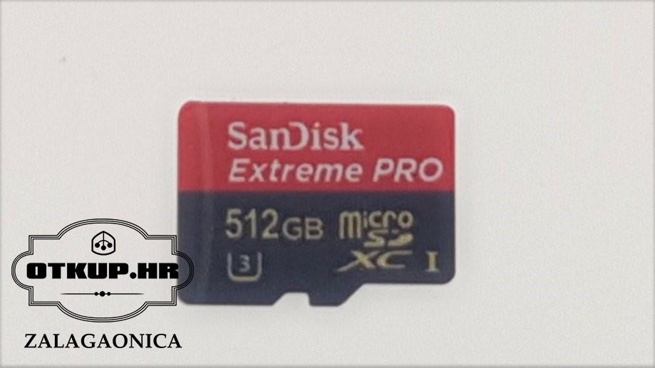 MICRO SD SANDISK 512 GB, NOVO / R1, RATE !!