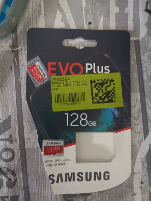 Samsung memorijska kartica 128 gb EVO plus. Jamstvo, malo korištena