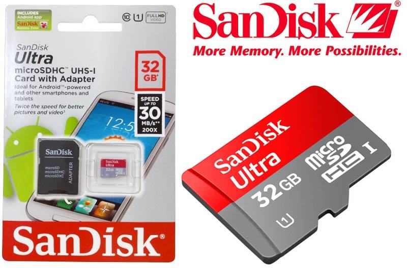 Sandisk Ultra microSDHC 32GB, UHS-I Card, class 10, novo