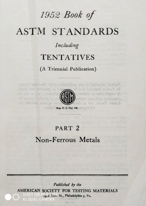 Book of astm standards. Non - ferrous metals