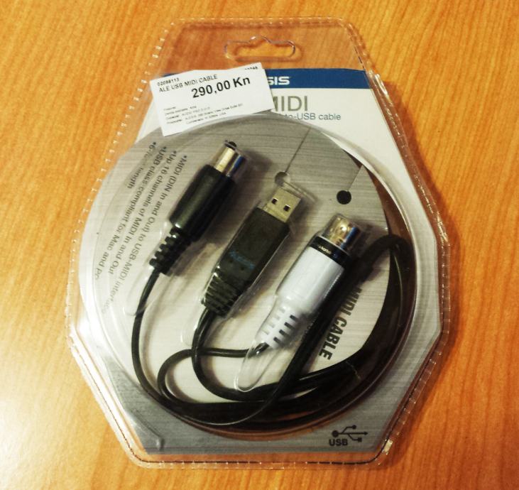 Alesis USB MIDI kabel, NOVO