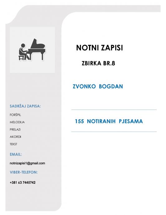Notni zapisi-Zvonko Bogdan-155 notiranih pjesama
