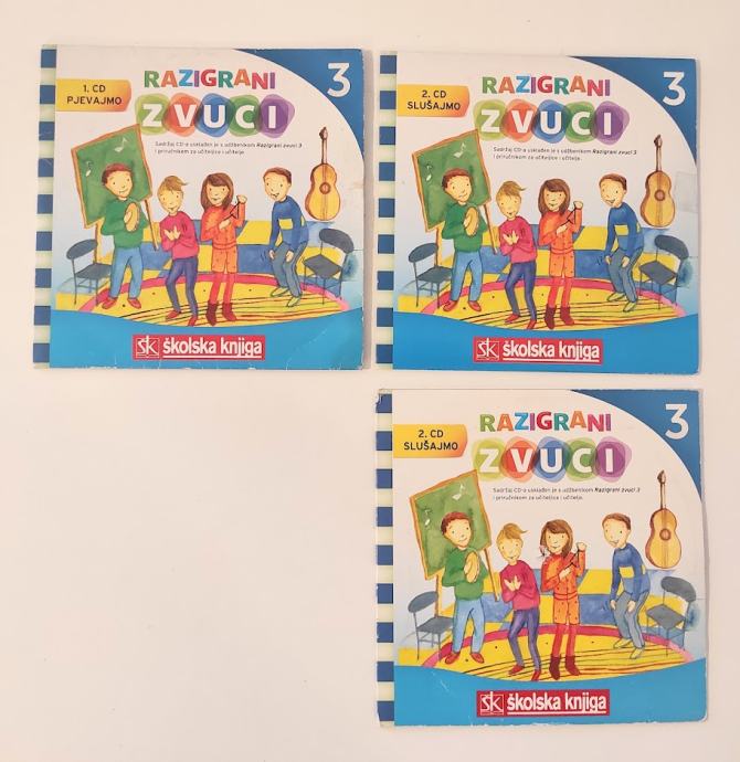 CD RAZIGRANI ZVUCI ZA 3. RAZRED 1. CD PJEVAJMO I 2. CD SLUŠAJMO