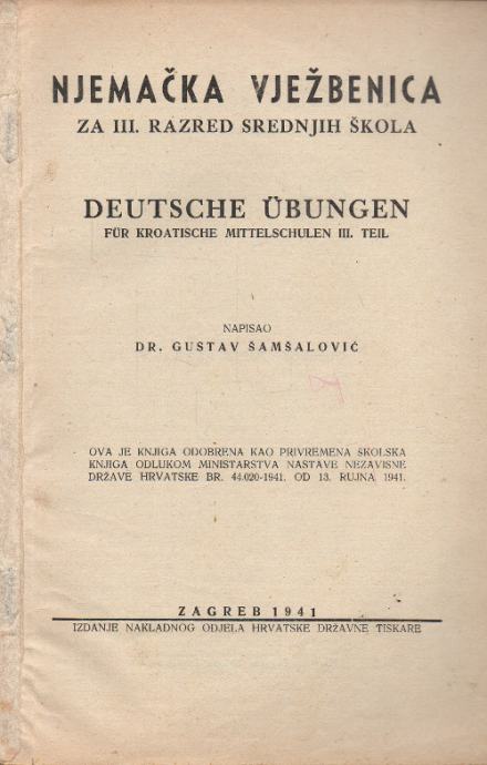 Šamšalović - Njemačka vježbenica za III. razred srednjih škola
