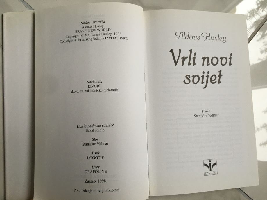 Aldous Huxley, VRLI NOVI SVIJET