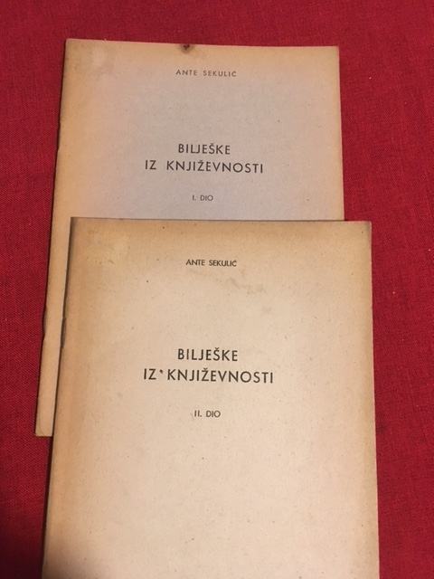 Ante Sekulić, Bilješke iz književnosti I i II., 1952.