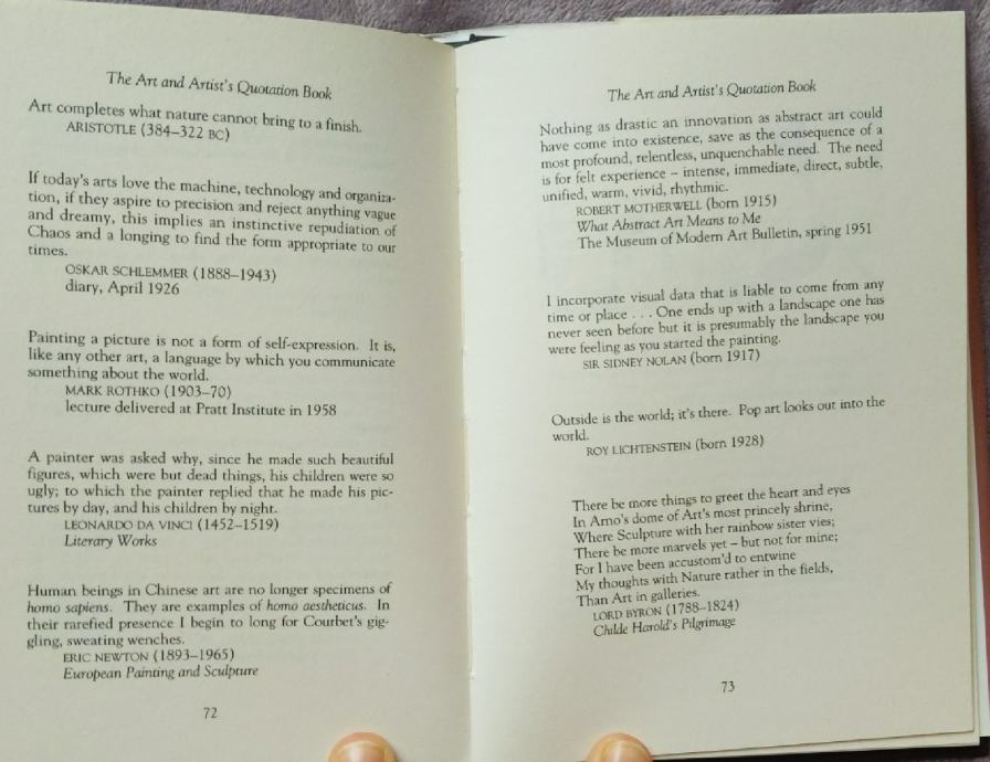 Knjiga The ART and ARTISTS quotation book na engleskom