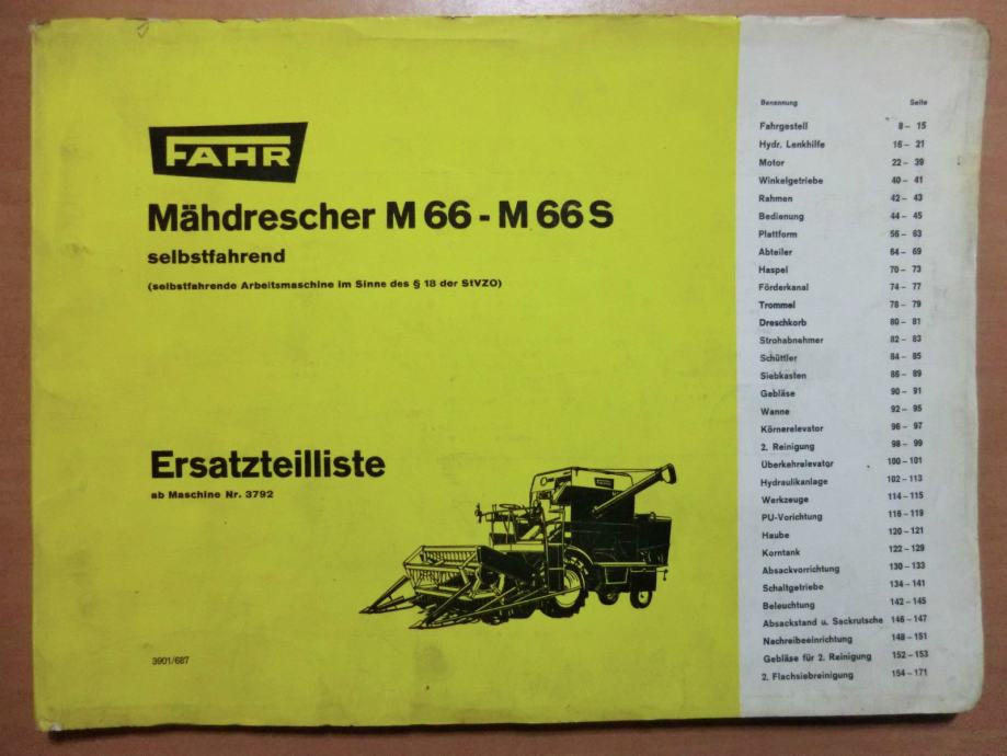 Fahr M66 - M 66S  Katalog Dijelova