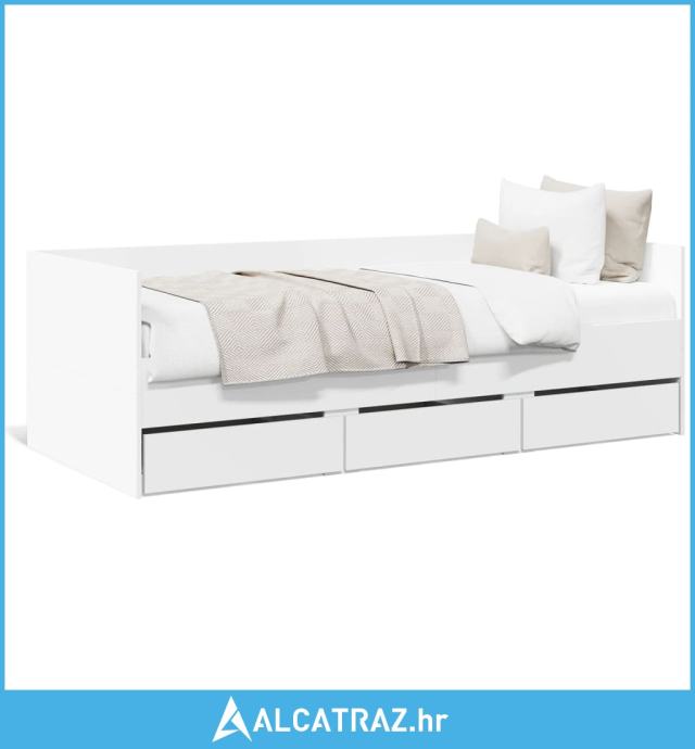 Dnevni krevet s ladicama bijeli 100 x 200 cm konstruirano drvo - NOVO