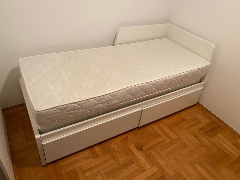IKEA FLEKKE krevet na razvlacenje 2 ladice/2 madraca, 80(160)x200 cm