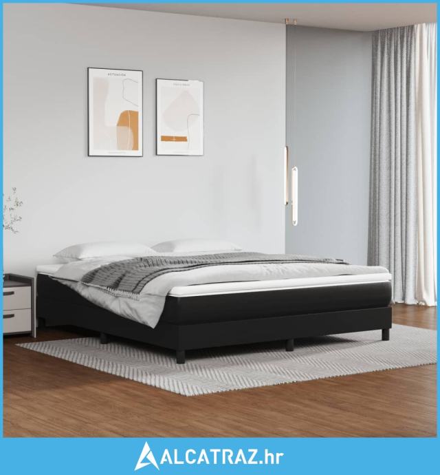 Okvir za krevet s oprugama crni 160x200 cm od umjetne kože - NOVO