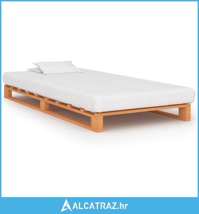 Okvir za krevet od paleta od masivne borovine smeđi 100x200 cm - NOVO