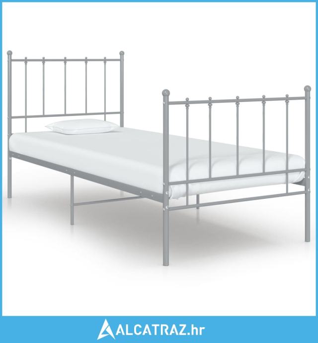 Okvir za krevet sivi metalni 100 x 200 cm - NOVO