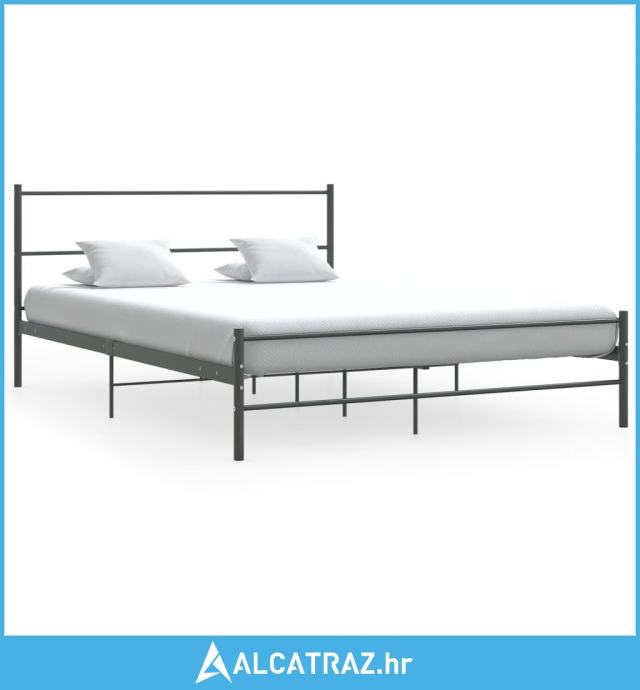 Okvir za krevet sivi metalni 140 x 200 cm - NOVO