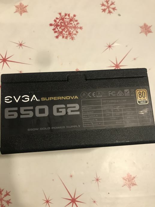 EVGA 650W 650G2 Gold 80 Plus,Vrhunsko modularno Napajanje za PC