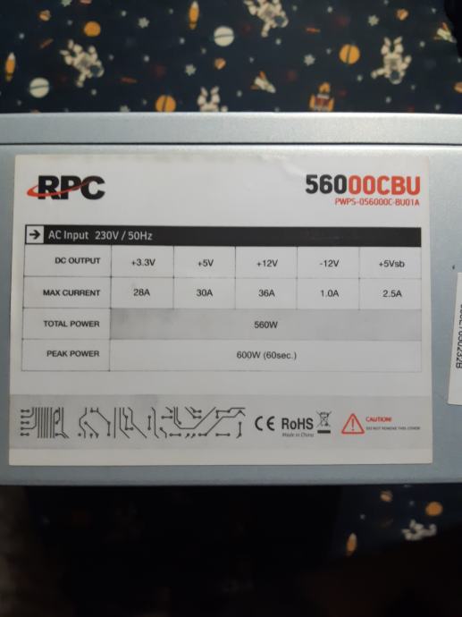 RPC 560W napajanje
