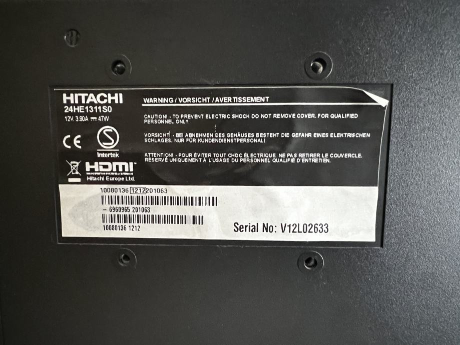 Hitachi LCD TV 24 Zoll 24HE1311S0 12 V / 230 V