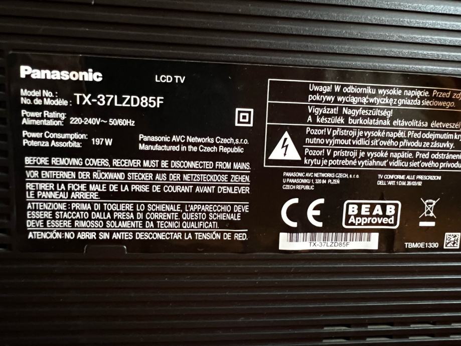 Panasonic Tx L 37 Dt 35 E LCD TV Panasonic TX-37LZD85F