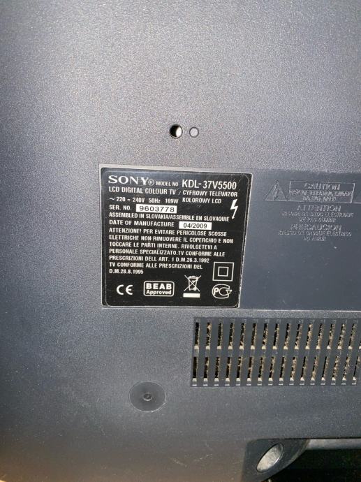 Bouton De Commande Pour TV Sony KDL-37W5500 – Réf BQV970002A – Occasion
