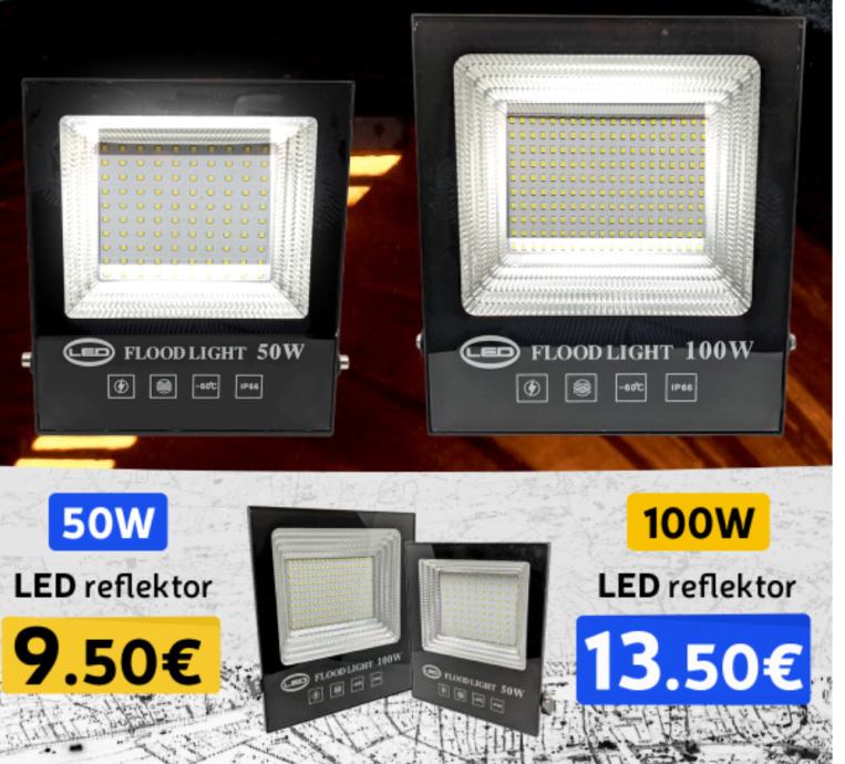 LED REFLEKTORI 50 100 i 200 W SMD EU standard