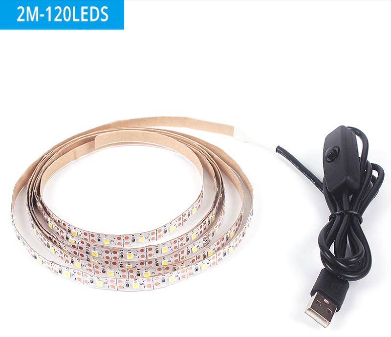 USB LED trakasta svjetiljka 2M s prekidačem Fleksibilna LED vrpca