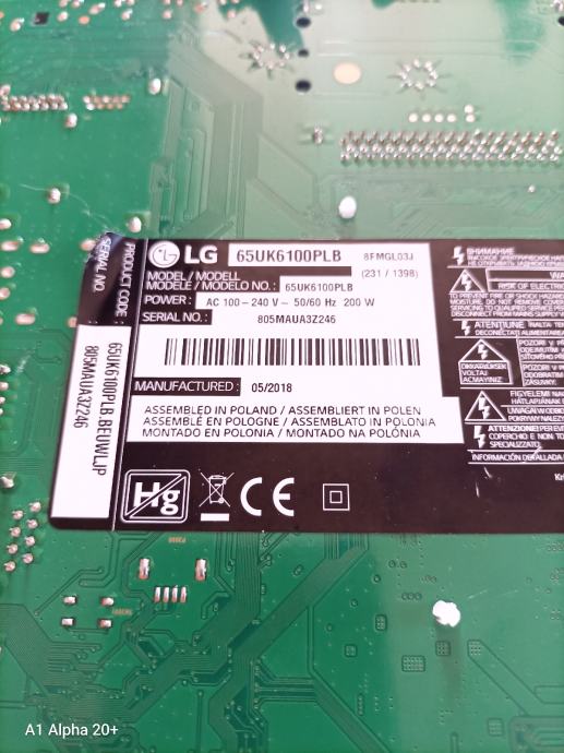 LG TV 65UK6100PLB dijelovi