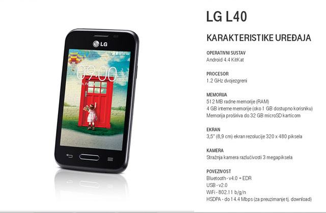 LG L40 D160, novi, zapakiran, neotvaran