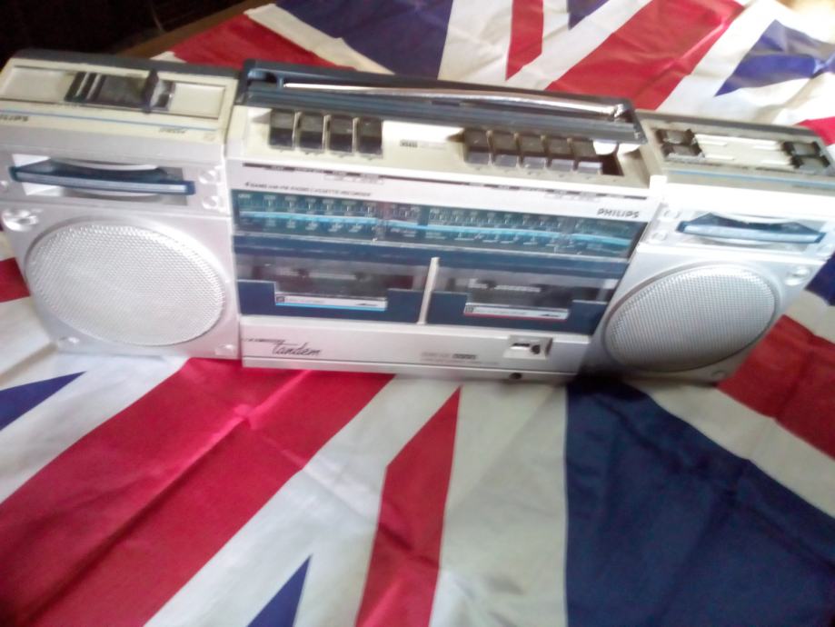 Ghetto Blaster Philips D8334 TANDEM – Vintage, Pour Pièces Ou Réparation (ne Fonctionne Pas)