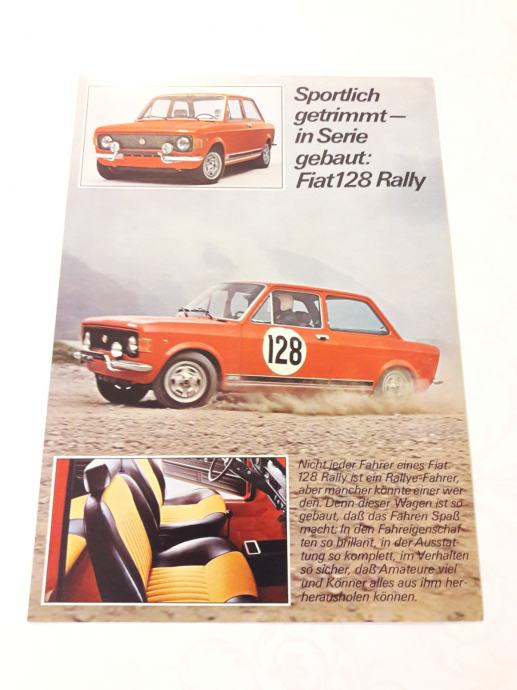 ORIGINALNI PROSPEKT FIAT 128 RALLY iz ca. 1972. godine