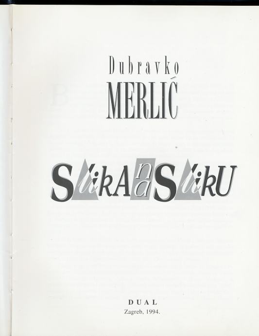 Slika na sliku - Dubravko Merlić
