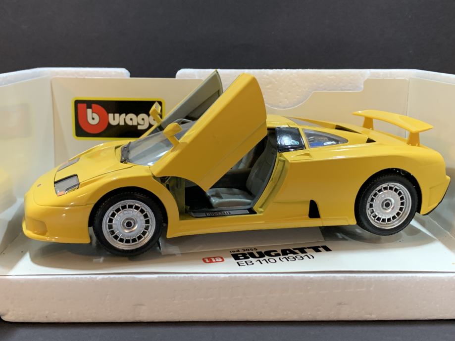 Bugatti EB 110 Orange - Burago 1/18 - Miniature De Collection Sans Boîte