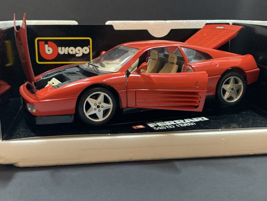 Ferrari 348 TB 1/43 Burago Vintage 1989 - Modèle Réduit Rouge Racing, Occasion