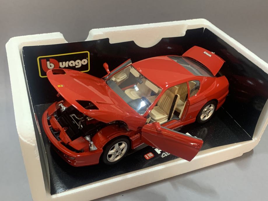 Ferrari 456 GT 1992 Miniature Bburago 1:25 D'occasion - Modèle Bleu Métallisé