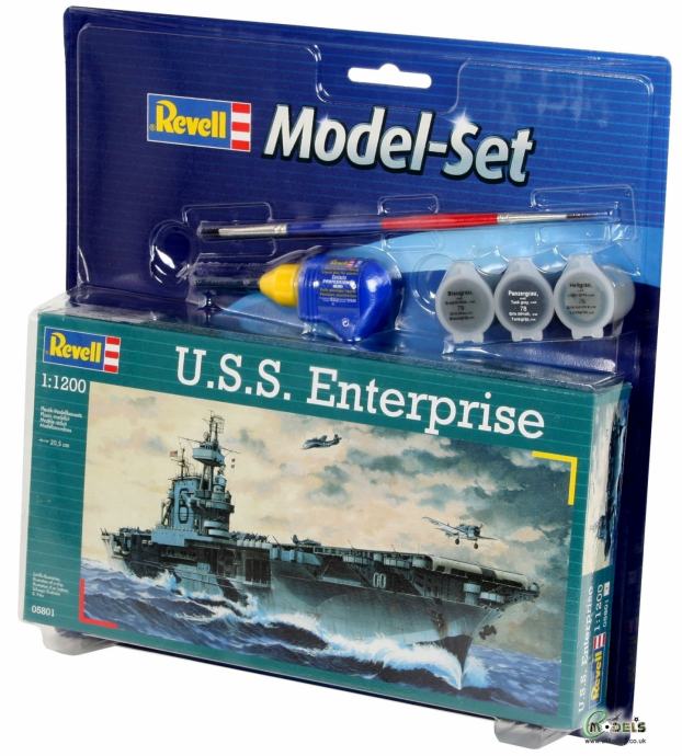Maketa brod  U.S.S. Enterprise nosač aviona Set (ljepilo, boje, kist)